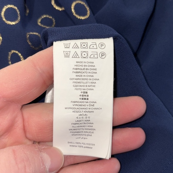 Michael by Michael Kors navy with gold hoops halter tank top with chain detail - Picture 7 of 7